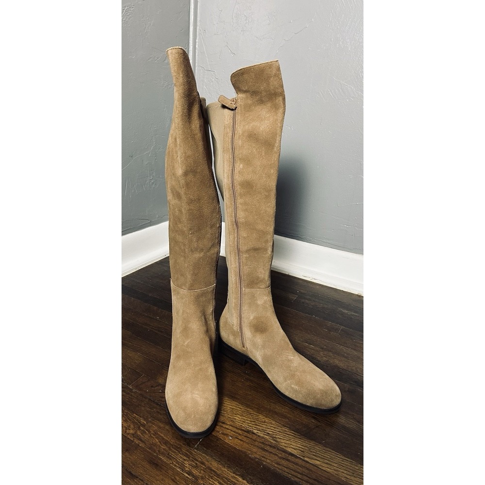 Cole Haan Isabelle Tan Suede Elastic Panel Over The Knee Riding Boots Women 10B